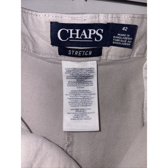 Chaps Shorts 42 1-Blue & 1-Tan Chino Khaki Comfort Waistband Stretch Flat Front - Picture 12 of 16